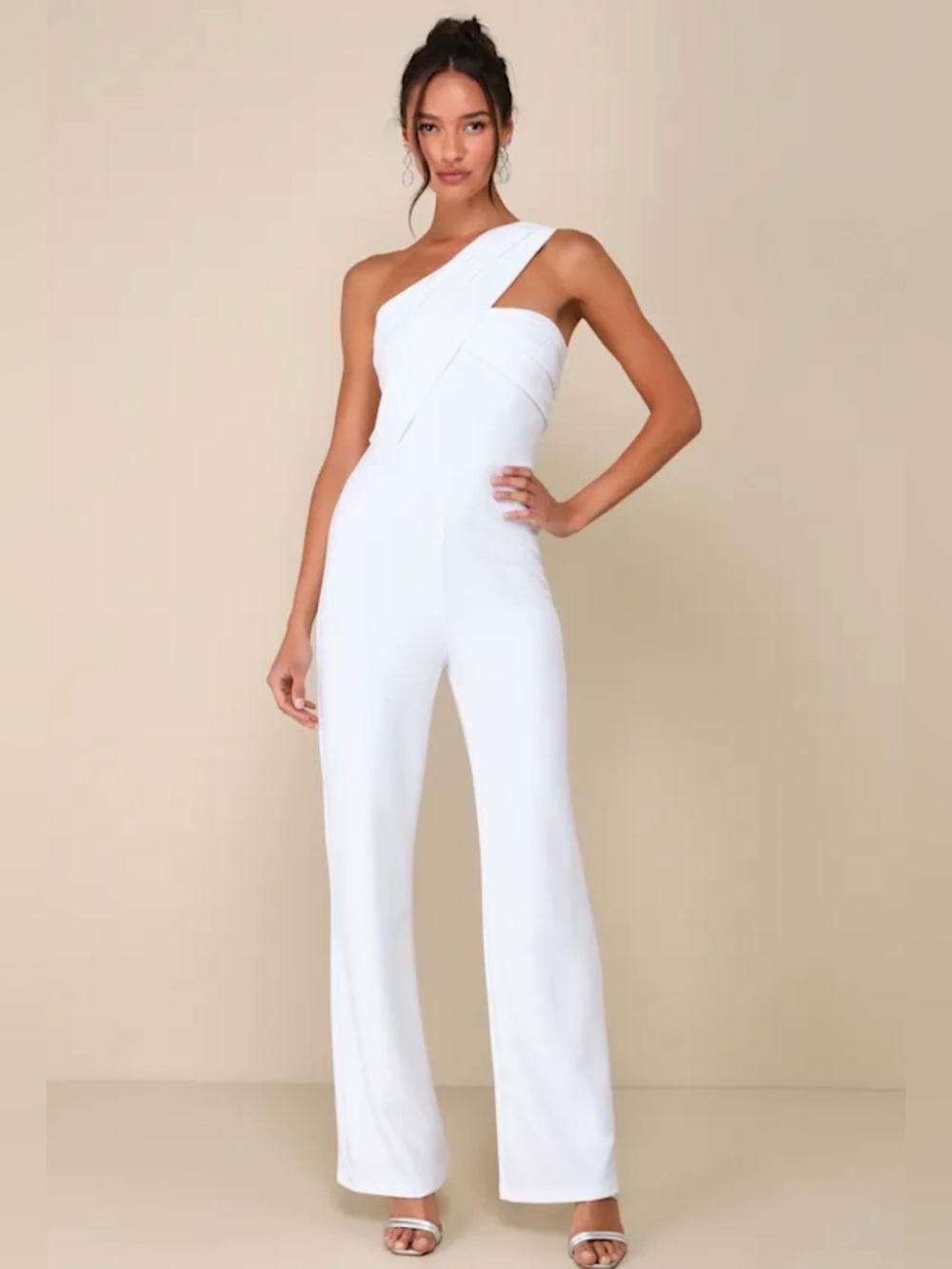 NWT One-Shoulder White Jumpsuit